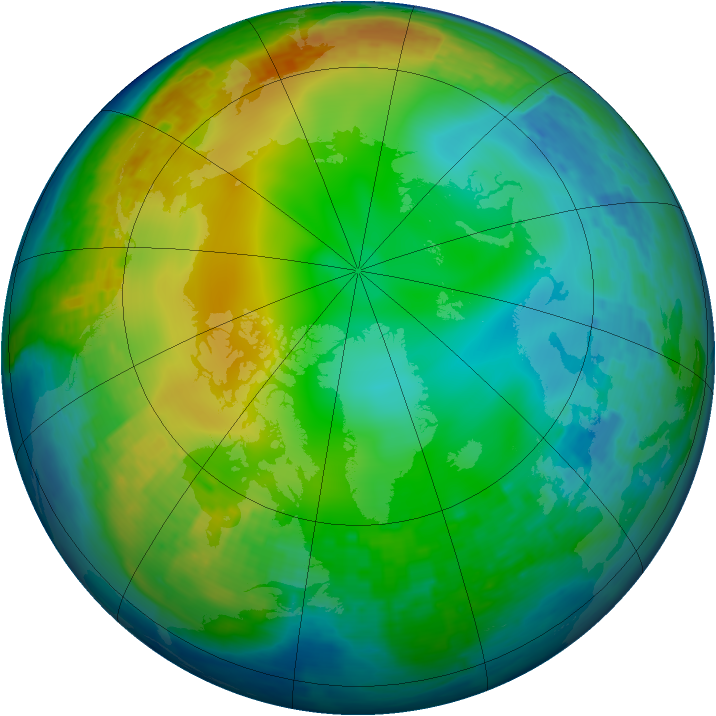 Arctic ozone map for 18 December 2003